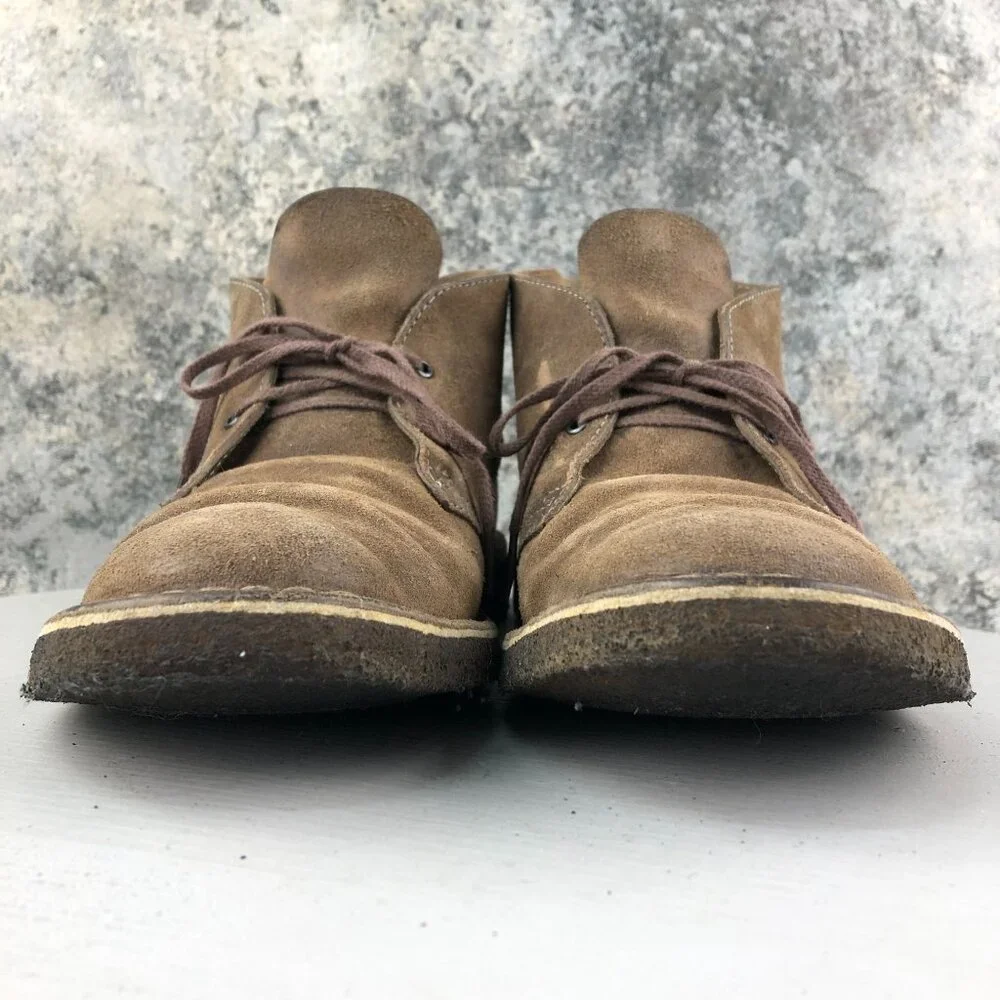 Clarks Men's Size 8.5 Originals Desert Brown Leather Lace-Up Ankle Boots FAIR